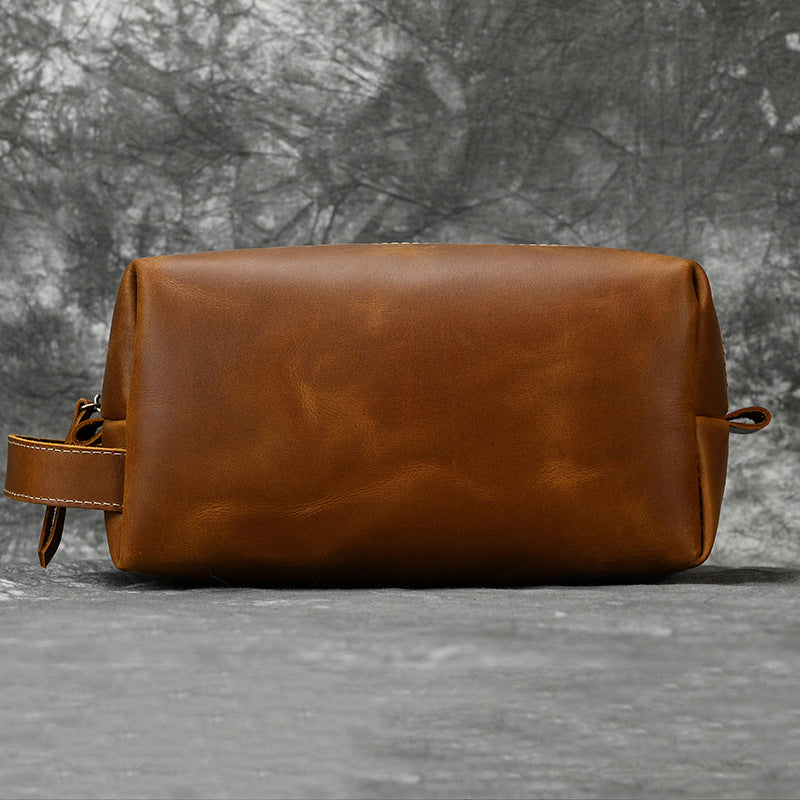 Men's Genuine Leather Clutch Crazy Horse Multifunctional Men's Handbags