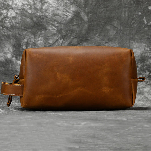 Men's Genuine Leather Clutch Crazy Horse Multifunctional Men's Handbags