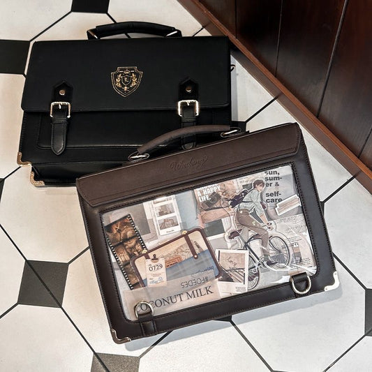 Two-dimensional Transparent Bar Retro Pain Female Backpacks
