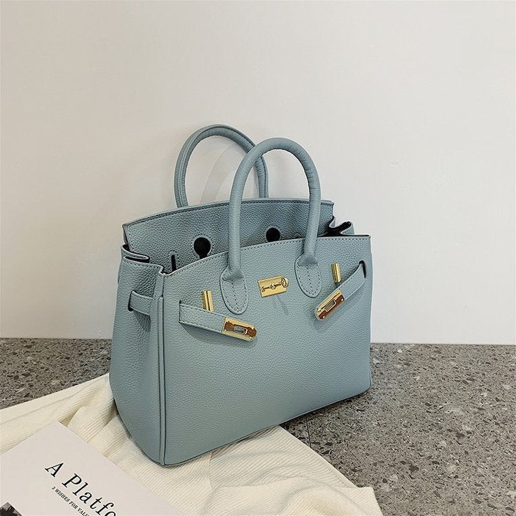 Summer Solid Color Synthetic Leather Shopping Crossbody Bags