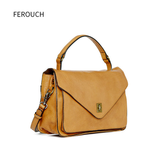 Women's First Layer Cowhide Vegetable Tanned Fashion Handbags