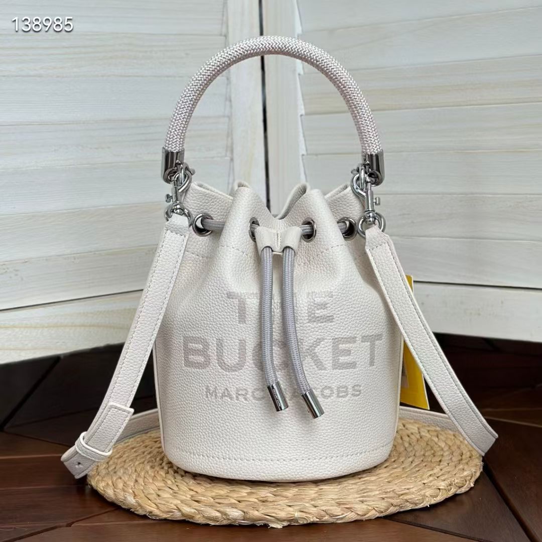 Genuine Leather Solid Color Fashion Advanced Bucket Bags
