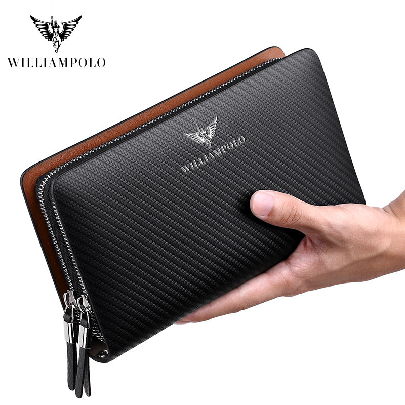 Men's Emperor Paul Leather Long Zipper Cattle Men's Handbags