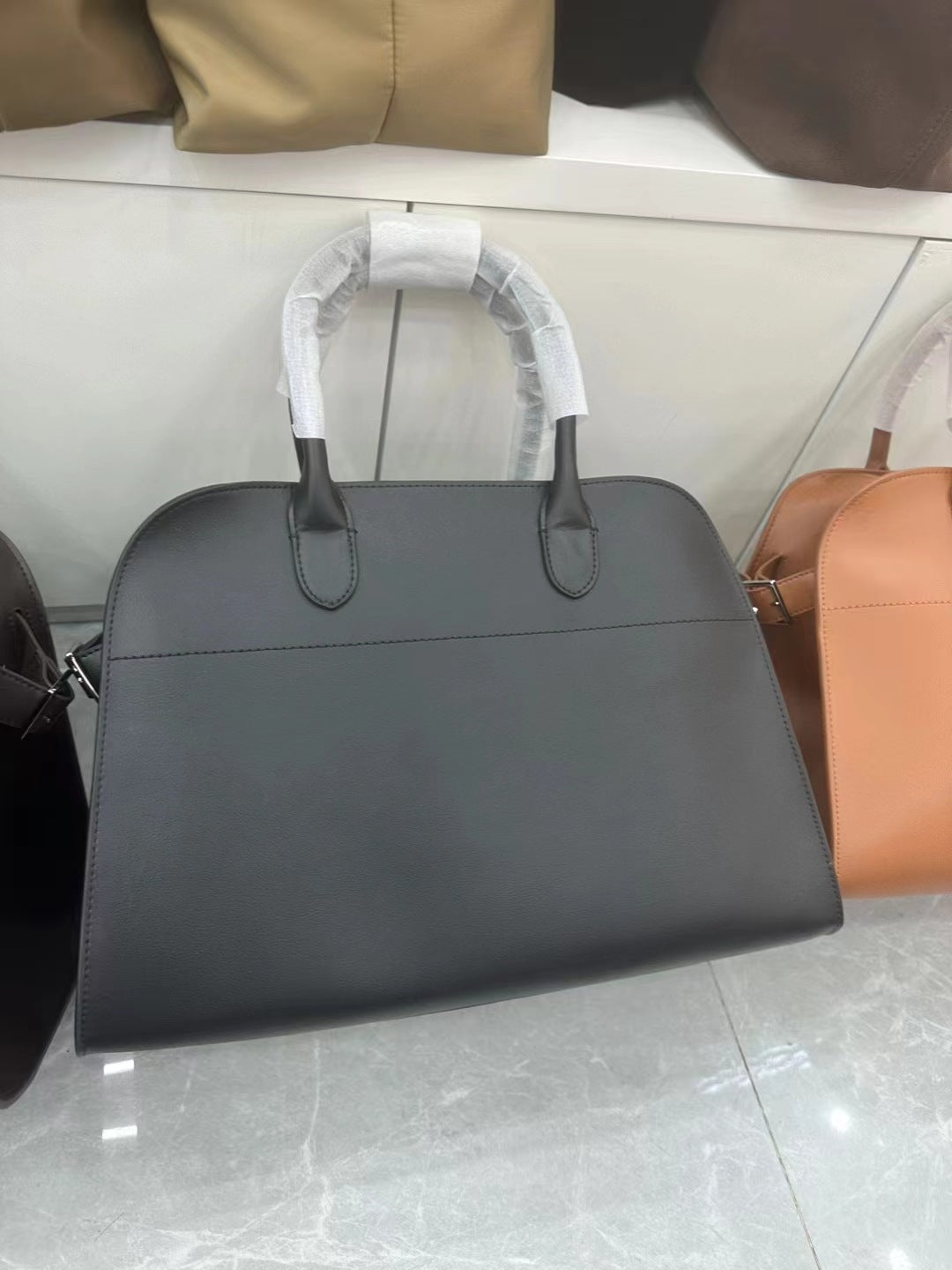Cowhide Frosted Niche Large Capacity Color Bucket Bags