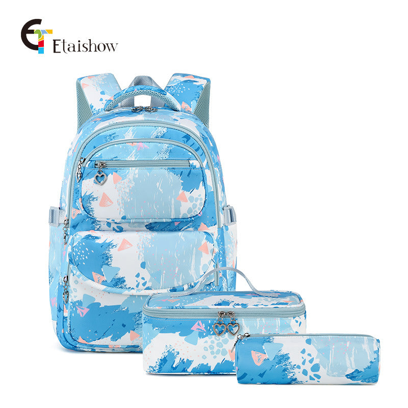 Comfortable Classy Cartoon Printing Primary Three-piece Elementary School Students' Schoolbags