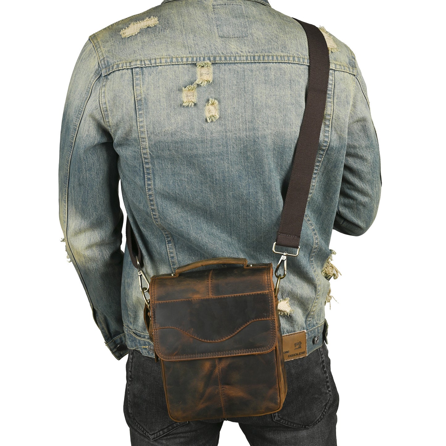 Men's Layer Crazy Horse Skin Cowhide Retro Men's Messenger Bags