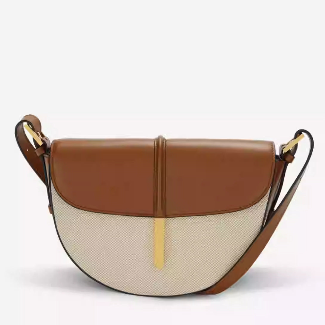 Attractive Leather Patchwork Maroon Fashion Saddle Bags