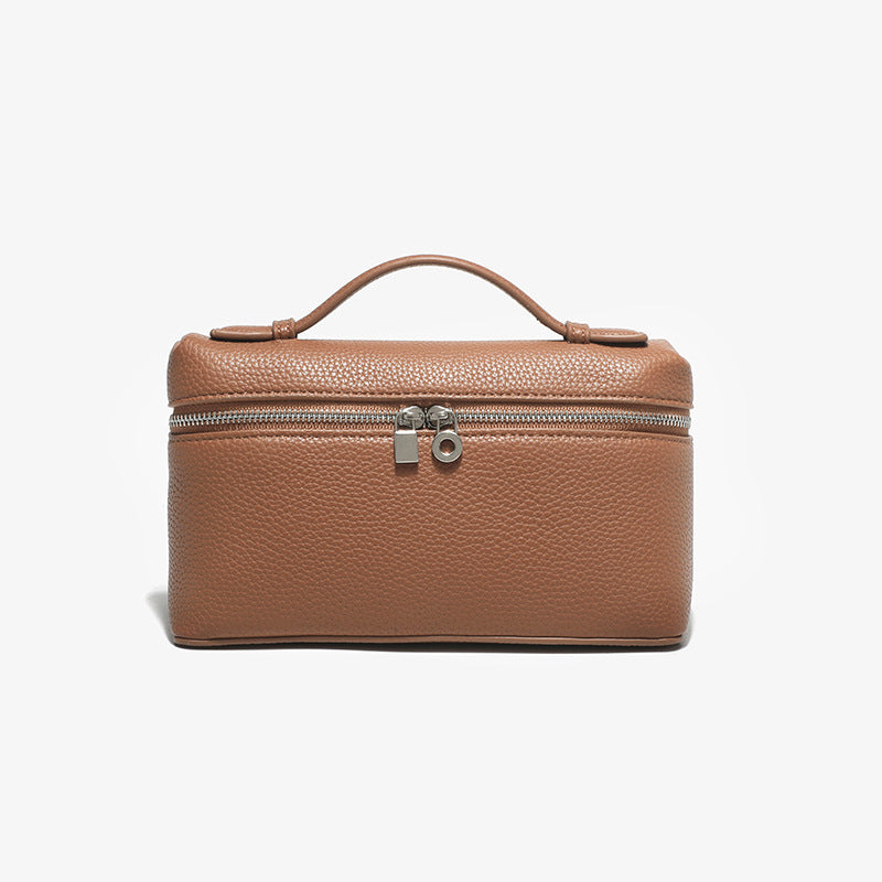 Women's Genuine Leather Lunch Box Kelly Lychee Handbags