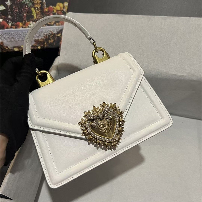 First Layer Cowhide Love Heart Bow Bags
