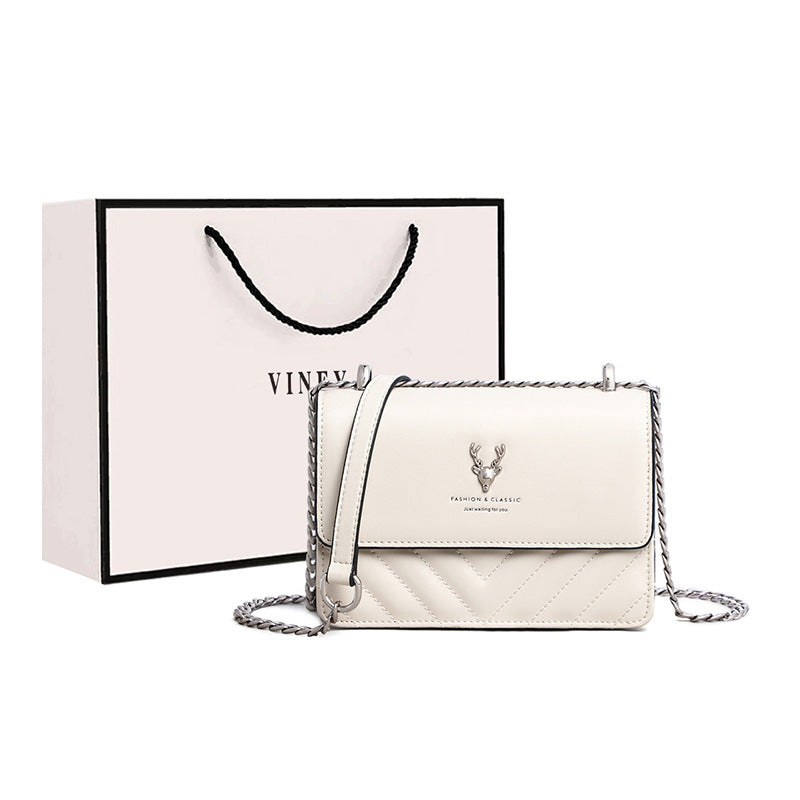 Women's Fashion Trendy Genuine Leather Chain Summer Crossbody Bags