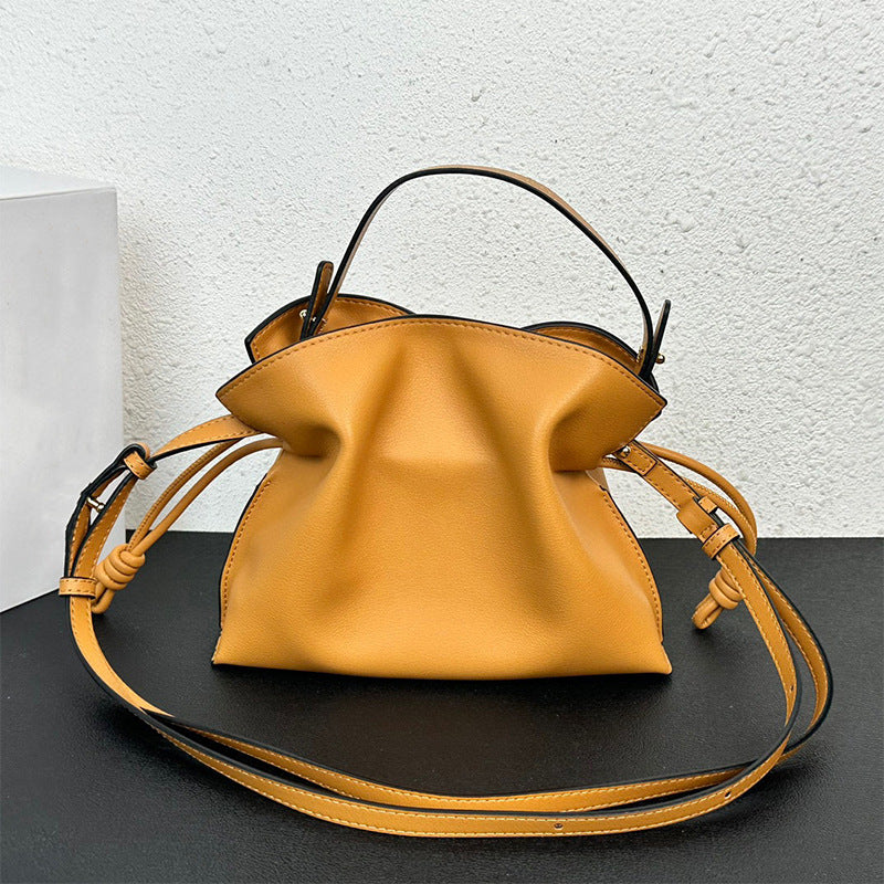 Women's Design Soft Cowhide Drawstring Lucky Cloud Crossbody Bags