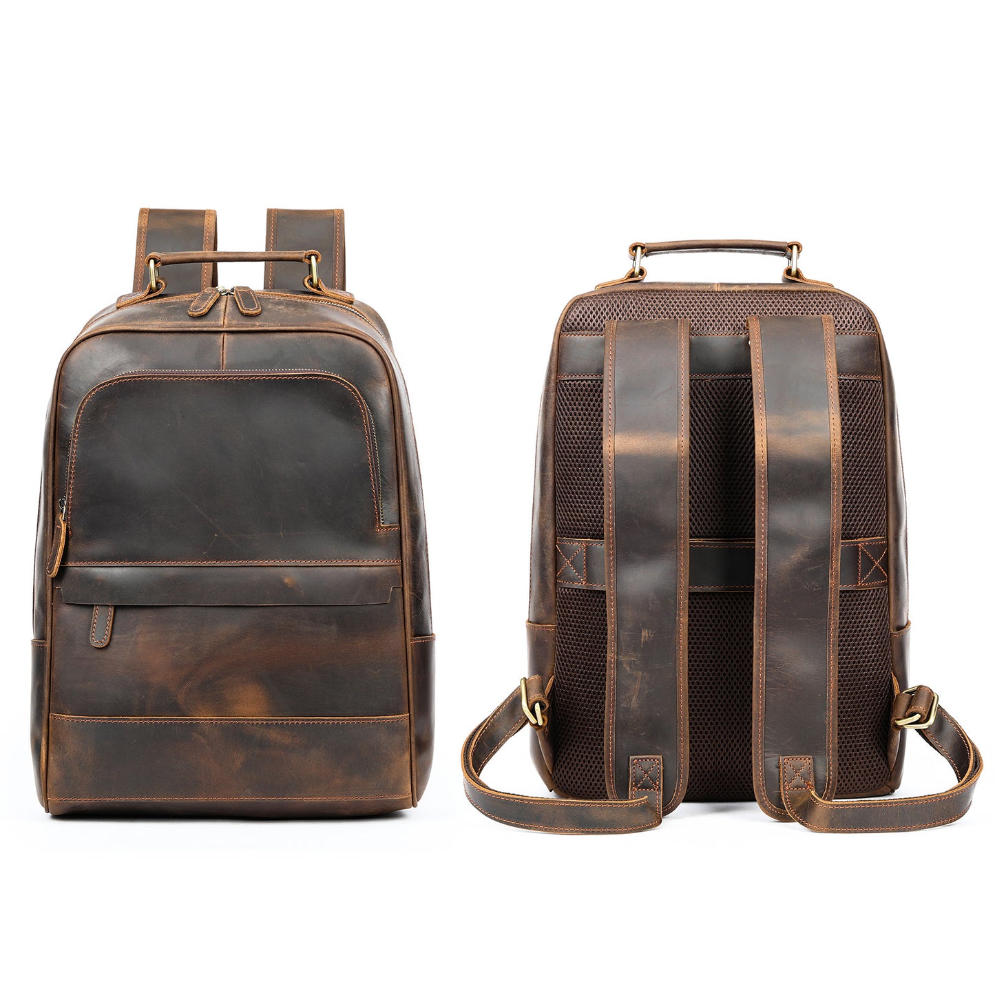 Men's Horse Leather First Layer Cowhide Retro Backpacks