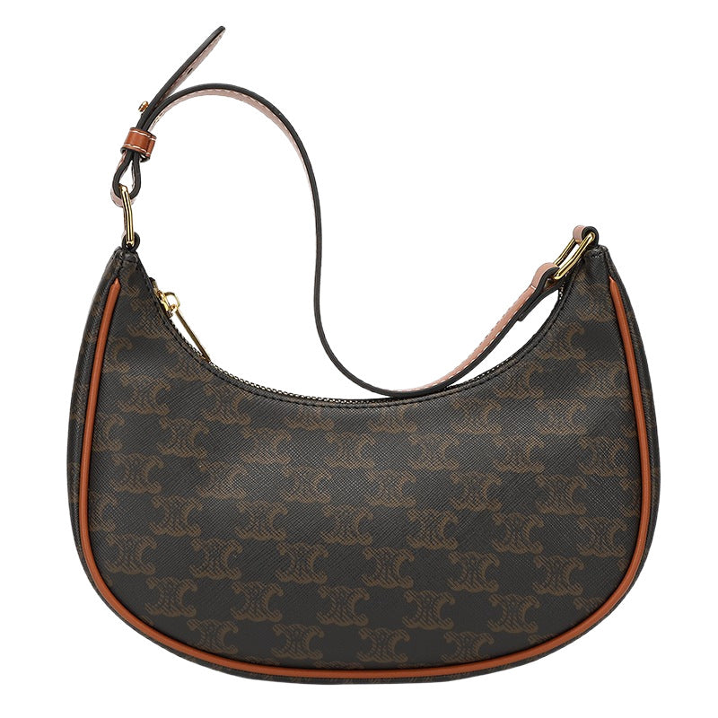 Women's Underarm Fashion Genuine Leather Moon Same Armpit Bags