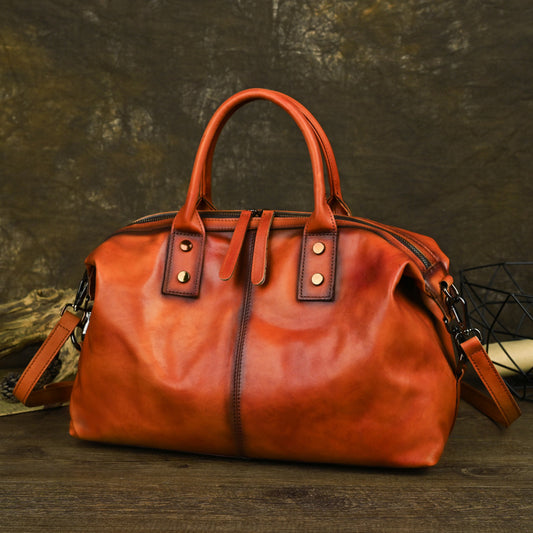 Women's First Layer Cowhide Vintage Trendy Handbags