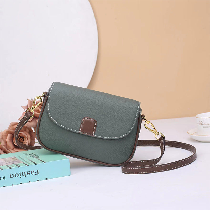 Women's First Layer Leather Simple Elegant Lady's Crossbody Bags