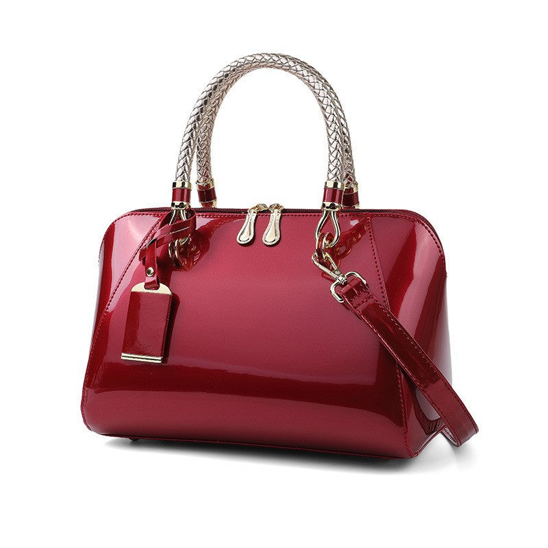 Women's High-grade Large Capacity Summer Shining Leather Handbags