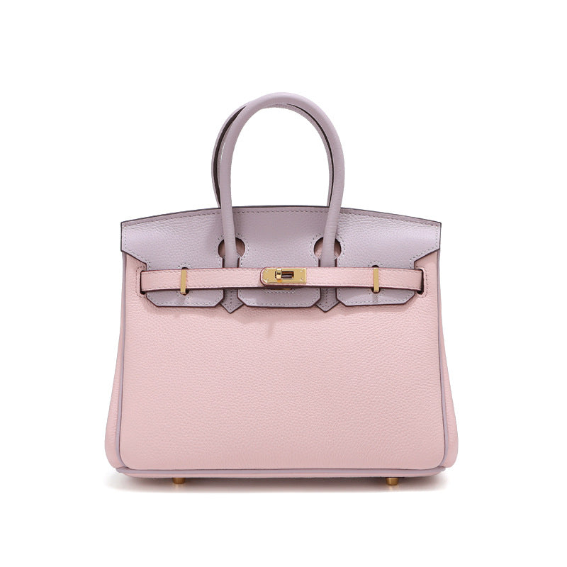 Women's Contrast Color Genuine Large Capacity Mom Bags