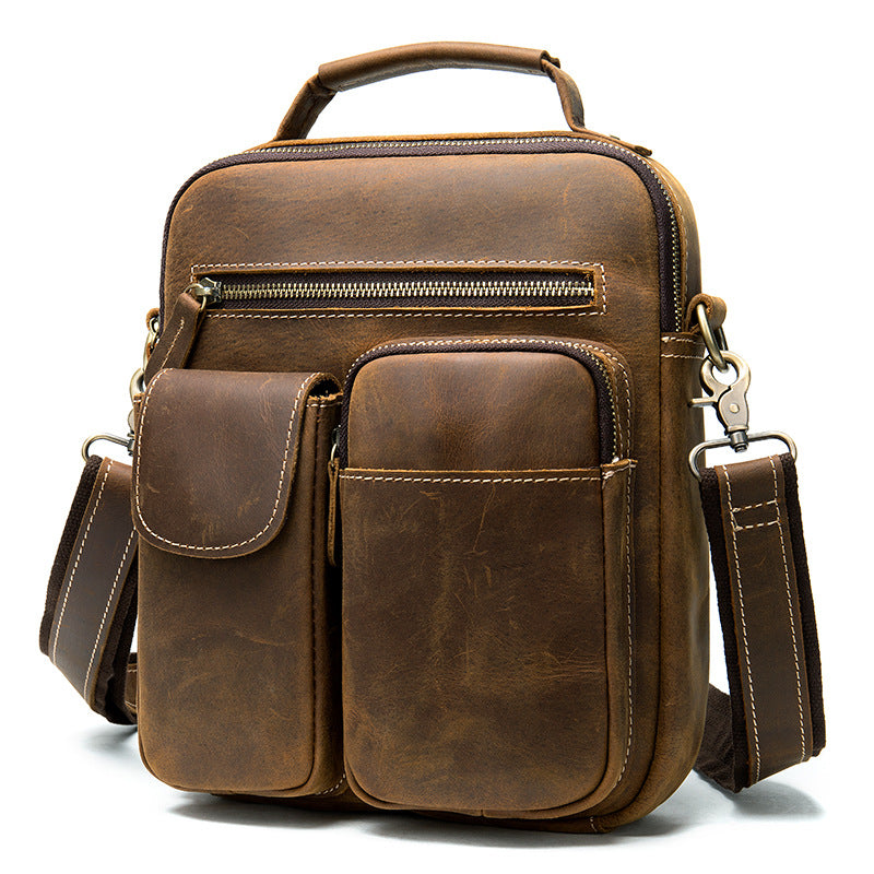 Men's Horse Leather High-grade First Layer Cowhide Men's Messenger Bags