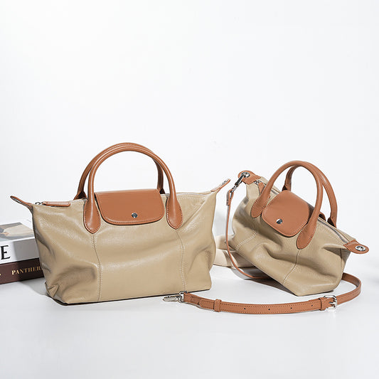 Women's Cattlehide Leather Fashion Dumpling Genuine High-grade Shoulder Bags
