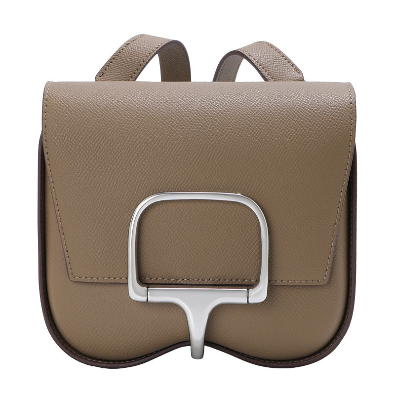 Women's High-grade Cushion Genuine Leather Saddle Cowhide Crossbody Bags