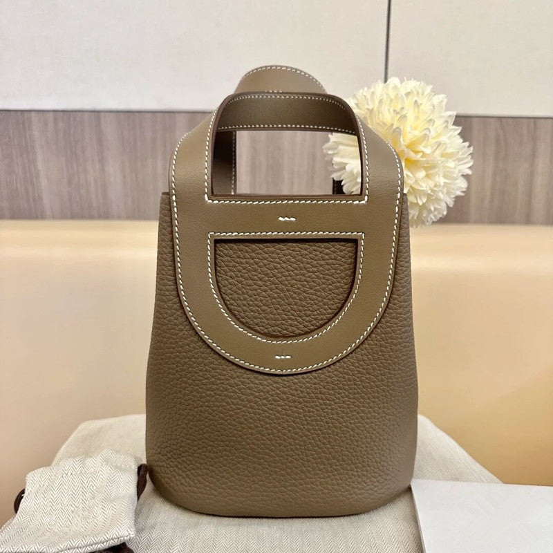 Women's First Layer Cowhide Pig Nose Vegetable Basket Bags