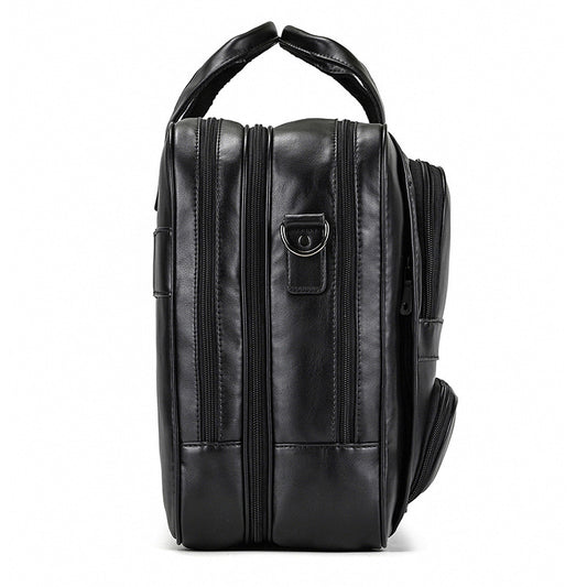 Men's Leather Large Capacity Business Cowhide Black Men's Briefcases