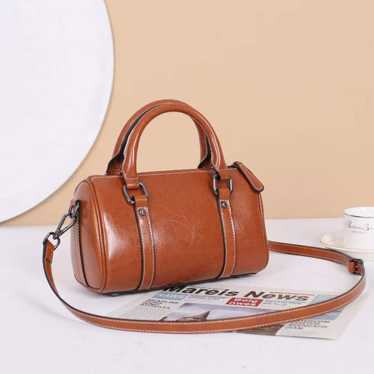 Women's Leather Fashion Oil Wax Cowhide Classic Bags