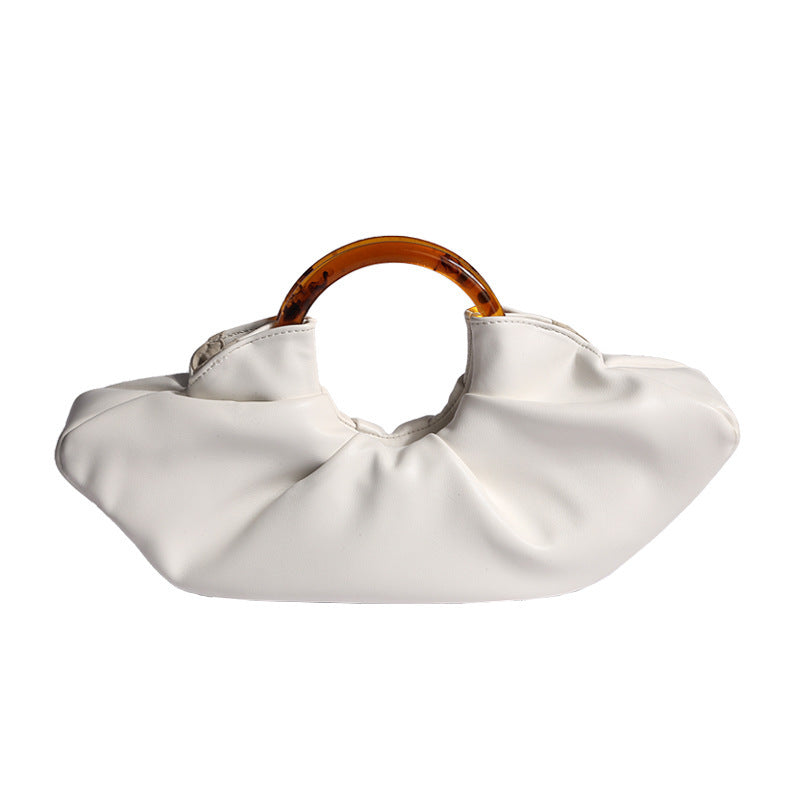 Niche Horn Acrylic Female Pleated Cloud Shoulder Bags
