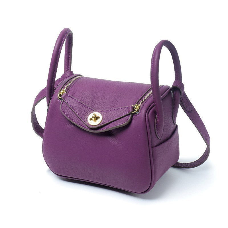 Women's Layer Cowhide Doctor Lindy Medical Box Leather Shoulder Bags