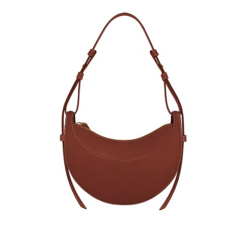 Women's French Design Advanced Texture Selenodont Leather Shoulder Bags