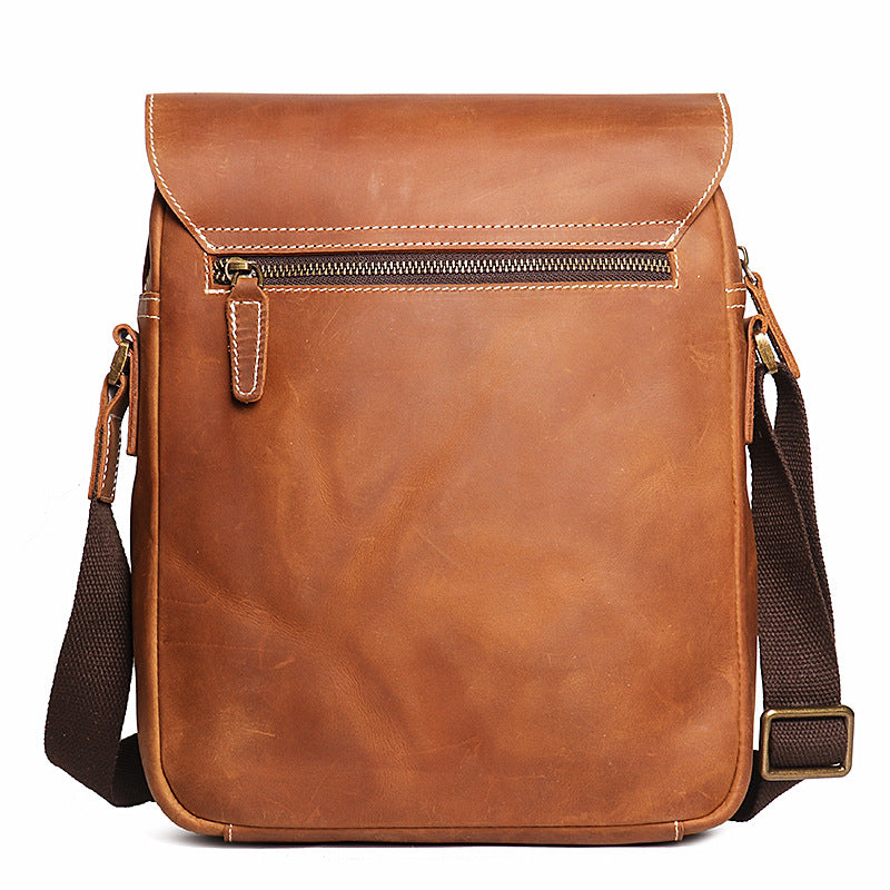 Women's & Men's & Genuine Leather Crazy Horse Retro Men's Shoulder Bags
