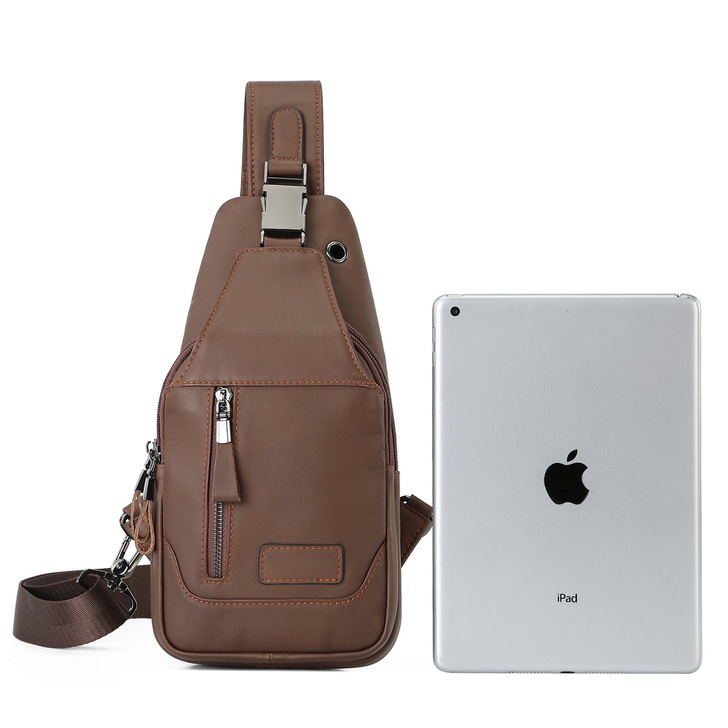 Men's Fashion First Layer Cowhide Korean Trendy Men's Chest Bags