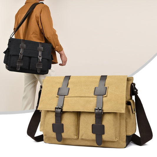 Men's Korean Fashion Canvas Practical Business Retro Men's Messenger Bags