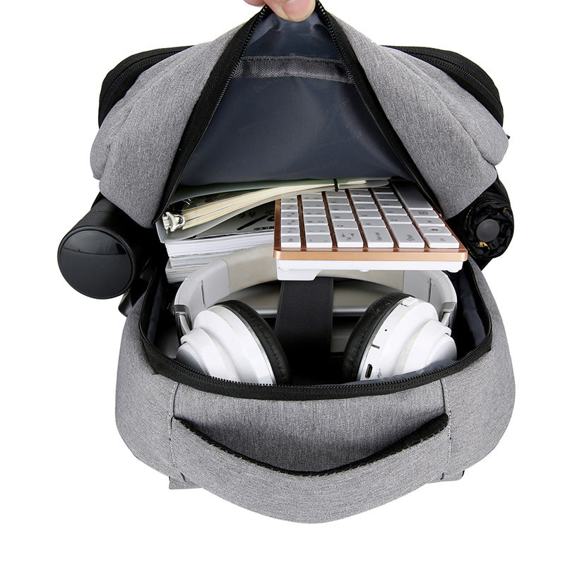 Men's Solid Color Commuter Leisure Computer Decompression Backpacks