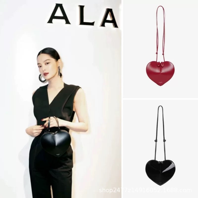 Design Genuine Leather Heart Shaping High Shoulder Bags
