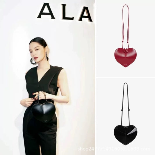 Design Genuine Leather Heart Shaping High Shoulder Bags