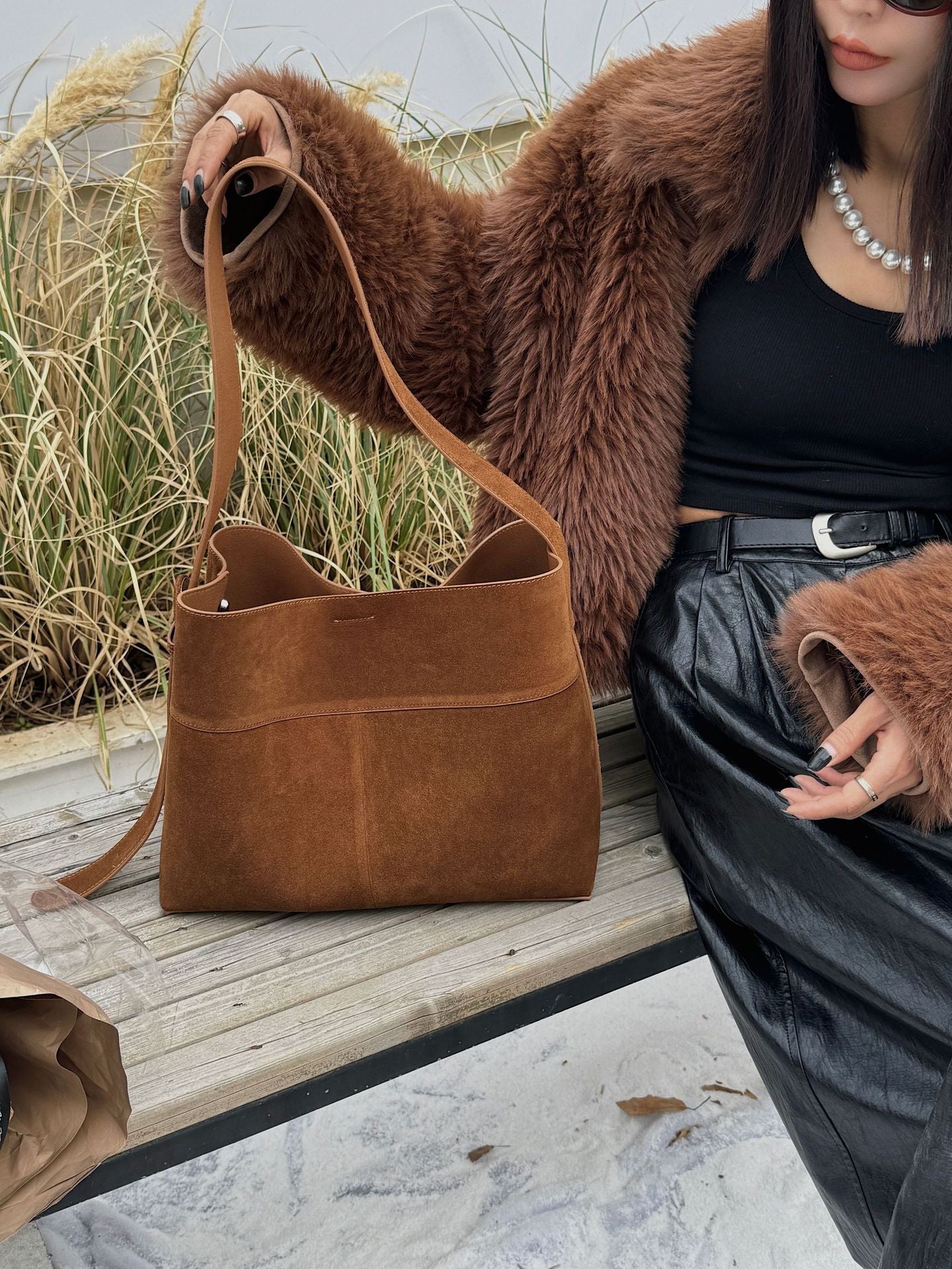 Women's Matte Leather High-grade Large Capacity Fashion Tote Bags