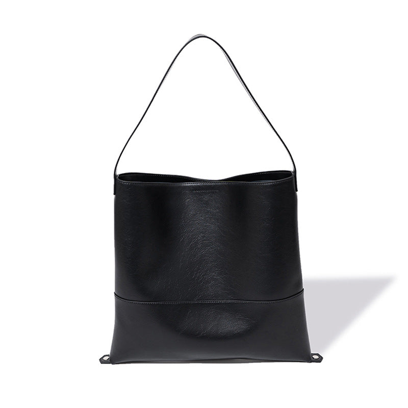 Capacity Korean Simple Cowhide Shopping Fashion Tote Bags