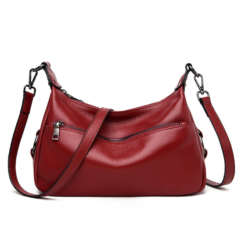 Women's Solid Color Korean Style Soft Leather Shoulder Bags