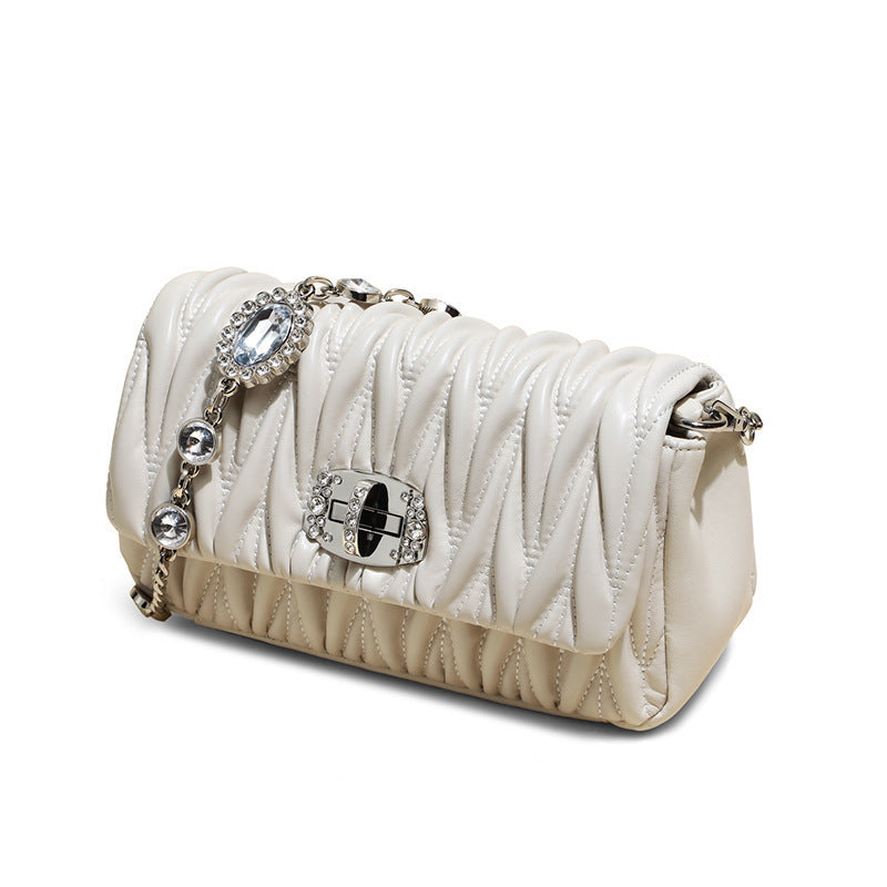 Cowhide Fashion Chain Underarm Western Style Handbags