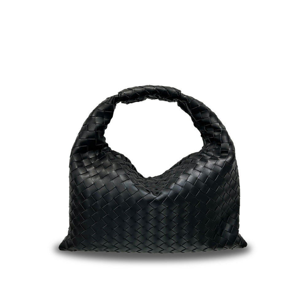 Women's Authentic Leather Weave Large Korean Style Bags