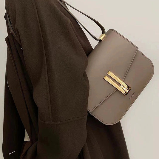 Niche Genuine Leather Light Luxury Bean Shoulder Bags