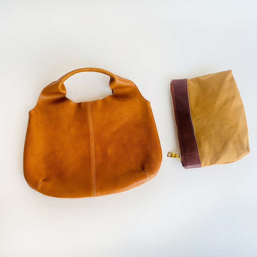 Women's Vintage Leather Idle Style Soft Versatile Handbags