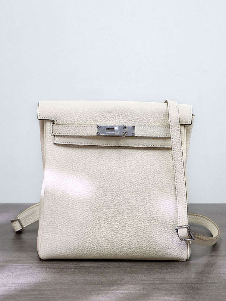 Women's Ebony Color Kelly Portable Fashion Cowhide Backpacks