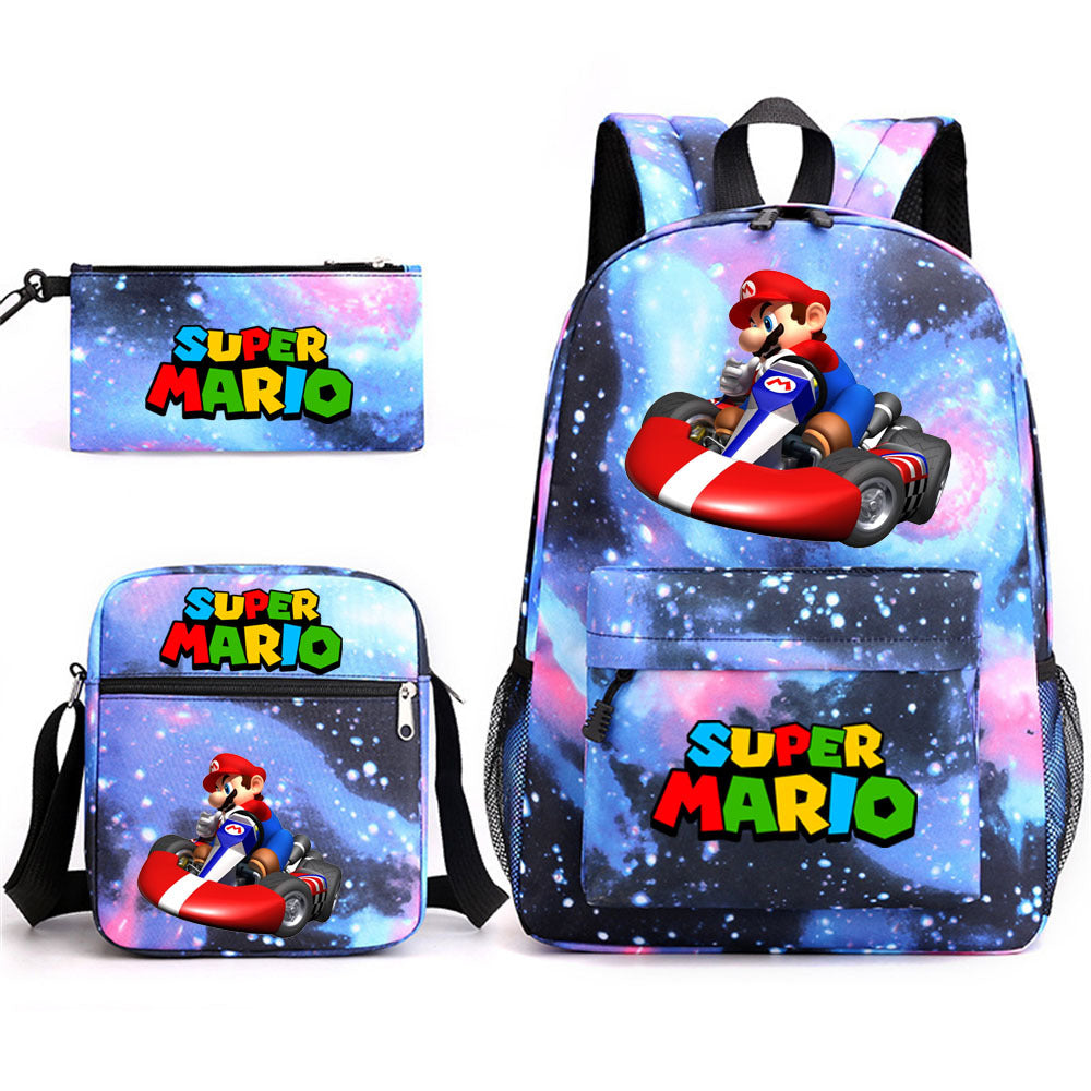 Game Mario Super Mary Three-piece Cartoon Middle School Students' Schoolbags