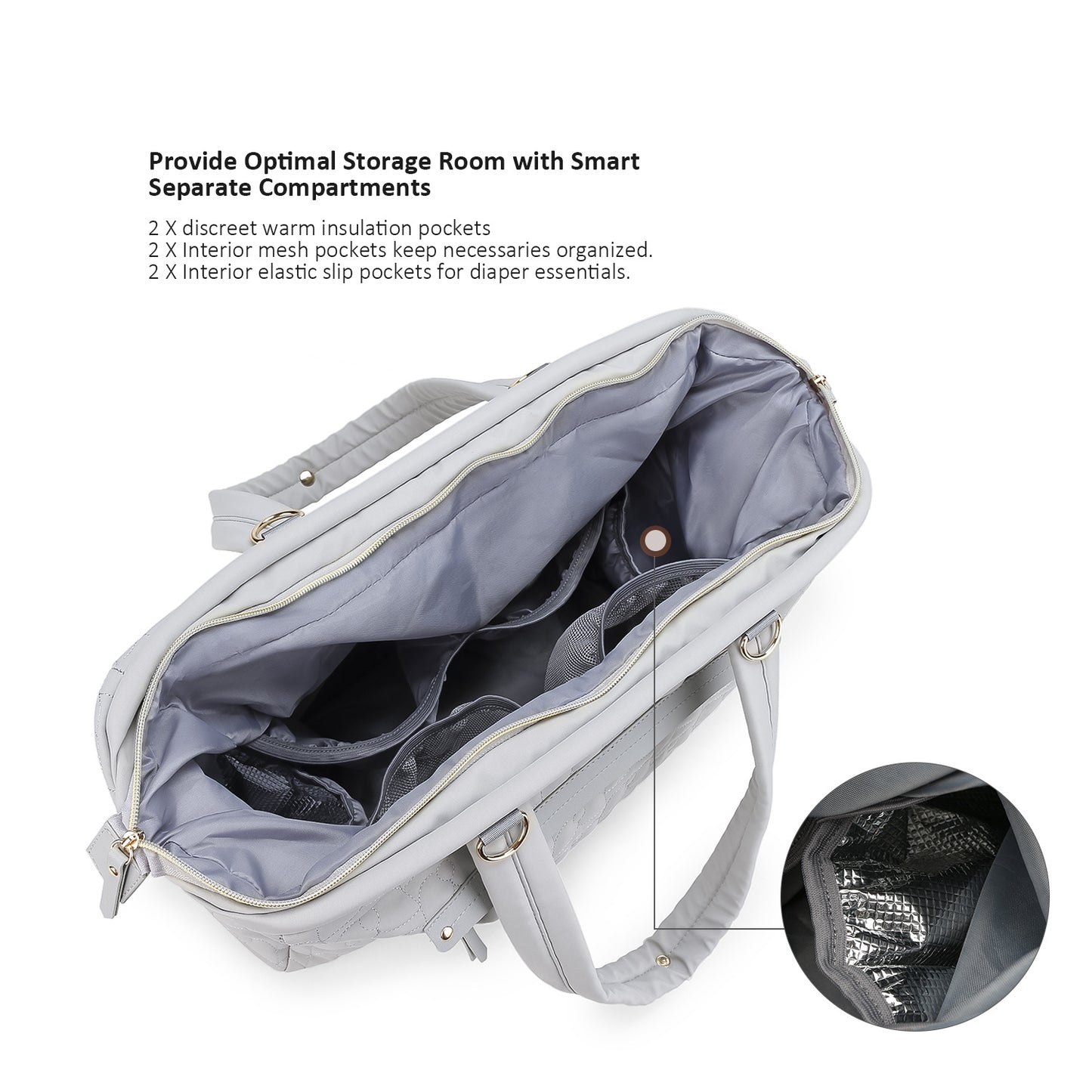 Mummy Quilted Embroidery Pattern Large Capacity Bags