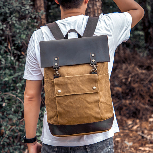 Women's & Men's & Vintage Oil Wax Canvas Crazy Backpacks