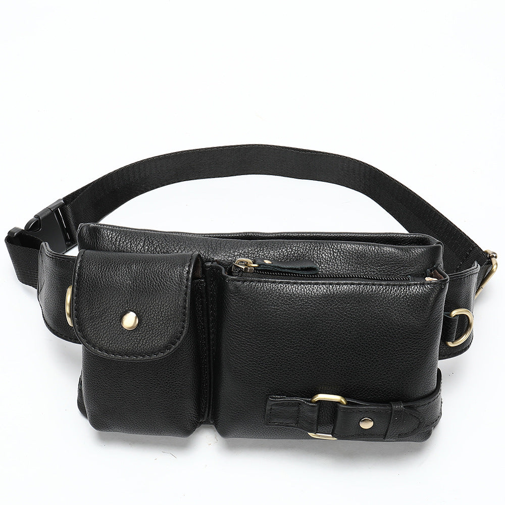 Men's Leather Close-fitting Multifunctional Mobile Wear Pouch Men's Waist Packs