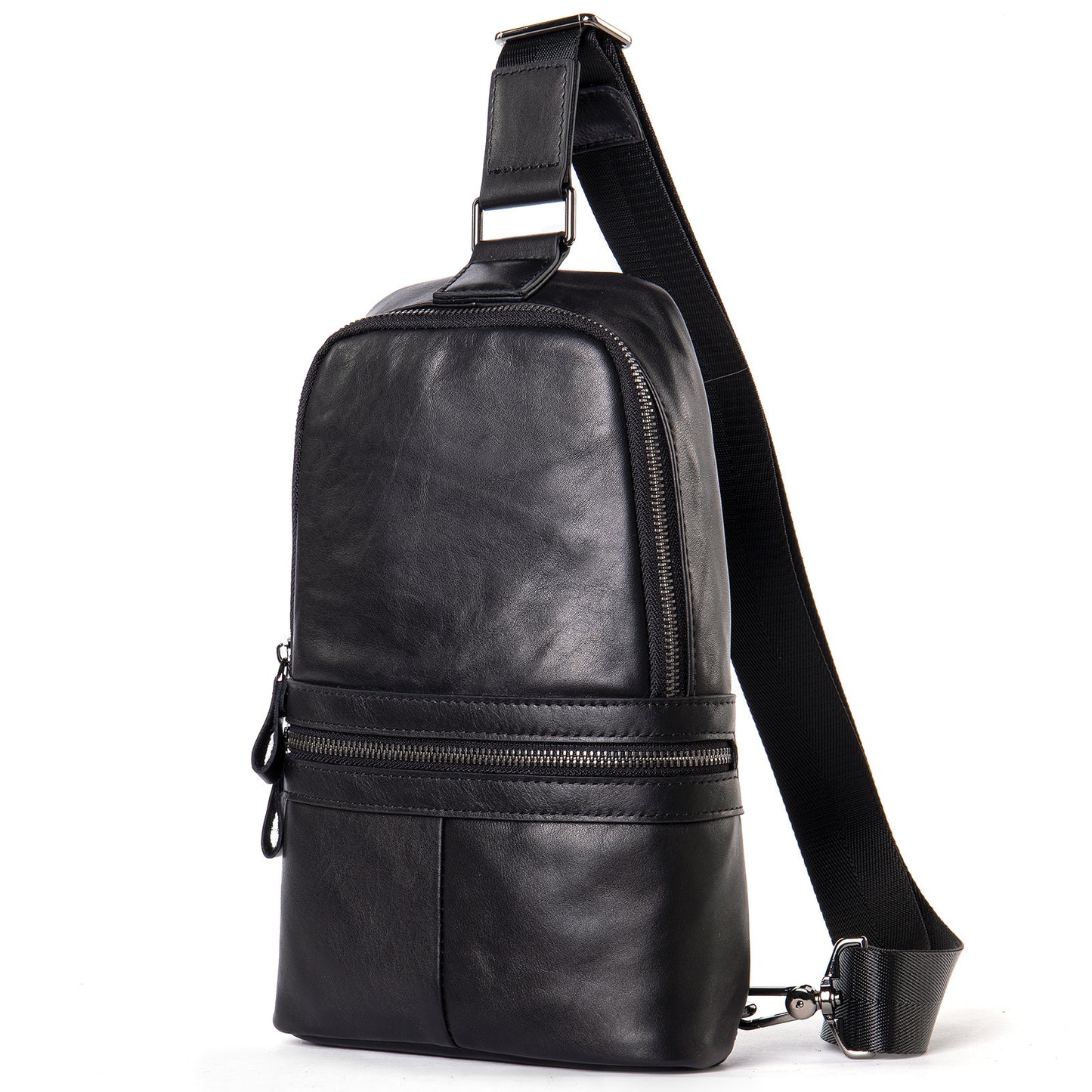 Men's Slanted High-grade Household First Layer Cowhide Men's Chest Bags