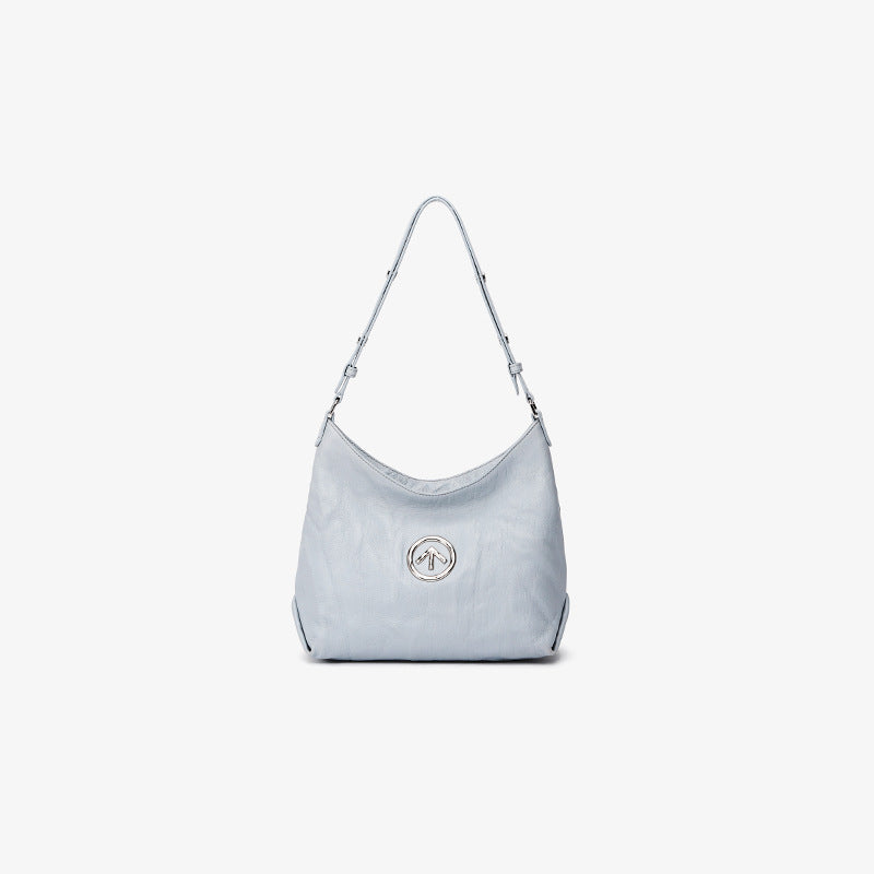 Blue Stone Italian Vegetable Tanned Sheepskin Shoulder Bags